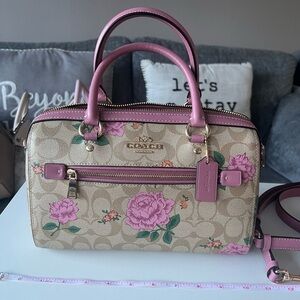Coach Pink Floral Satchel Bag